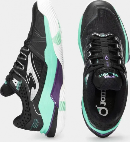 Кроссовки теннисные Joma SLAM черно-бирюзово-фиолетовые TSLAMS2501OM