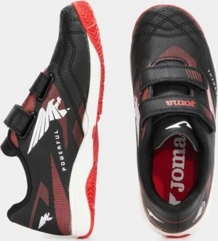 Футзалки (бампы) детские Joma POWERFUL черно-красные POJW2501INV