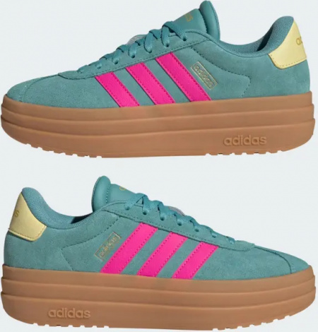 Кросівки жіночі Adidas VL COURT BOLD бірюзово-рожево-коричневі JQ5634