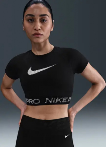 Топ женский Nike PRO DRI-FIT SHORT-SLEEVE CROPPED черный HV3673-010