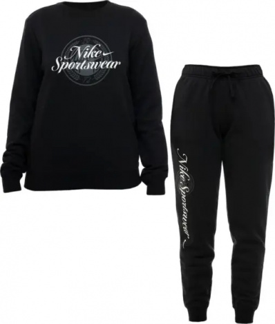 Спортивний костюм жіночий Nike SPORTSWEAR CLUB FLEECE GRAPHIC чорний HV2342-010__HV2346-010