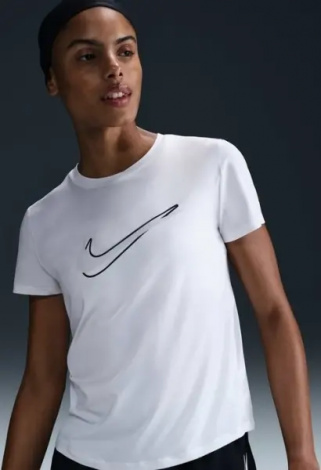 Футболка для бігу жіноча Nike ONE SWOOSH DRI-FIT біла HJ2204-100