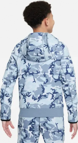 Толстовка підліткова Nike TECH FLEECE CAMO блакитно-синя FN9118-493