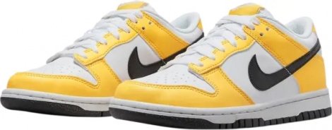 Кроссовки подростковые Nike DUNK LOW NEXT NATURE (GS) желто-бело-черные FN3807-800