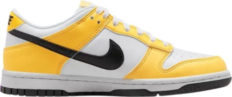 Кроссовки подростковые Nike DUNK LOW NEXT NATURE (GS) желто-бело-черные FN3807-800
