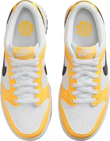 Кроссовки подростковые Nike DUNK LOW NEXT NATURE (GS) желто-бело-черные FN3807-800