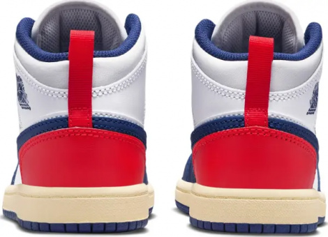 Кроссовки детские Nike AIR JORDAN 1 MID (PS) сине-бело-красные DQ8424-102