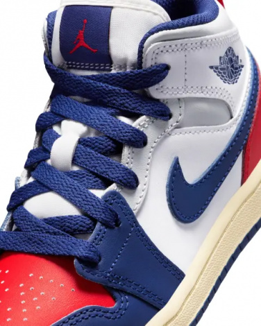 Кроссовки детские Nike AIR JORDAN 1 MID (PS) сине-бело-красные DQ8424-102