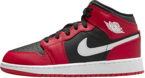 Кроссовки подростковые Nike AIR JORDAN 1 MID (GS) красно-черные DQ8423-061