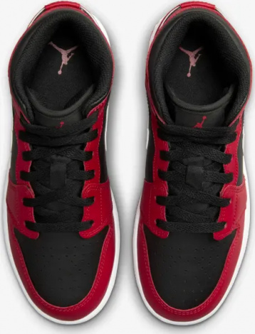 Кроссовки подростковые Nike AIR JORDAN 1 MID (GS) красно-черные DQ8423-061