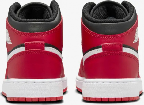 Кроссовки подростковые Nike AIR JORDAN 1 MID (GS) красно-черные DQ8423-061