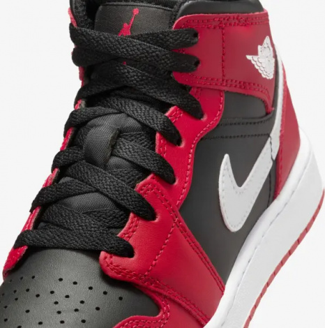 Кроссовки подростковые Nike AIR JORDAN 1 MID (GS) красно-черные DQ8423-061