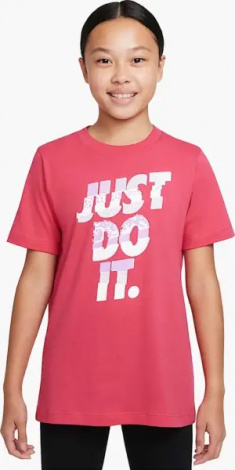 Футболка подростковая Nike SPORTSWEAR JUST DO IT BRANDMARK розовая DO1822-666