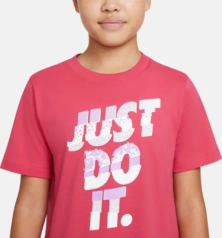 Футболка подростковая Nike SPORTSWEAR JUST DO IT BRANDMARK розовая DO1822-666