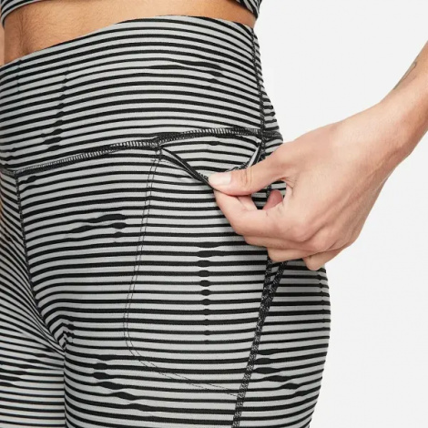 Лосини жіночі Nike FASTER RUNNING 7/8 чорно-сіро-білі DM7480-010