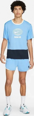 Футболка Nike DRI-FIT HERITAGE голубо-темно-синяя DM4797-412