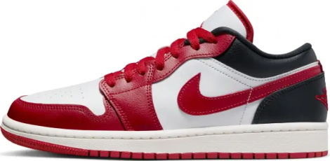Кроссовки женские Nike AIR JORDAN 1 LOW красно-бело-черные DC0774-160