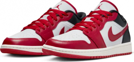 Кроссовки женские Nike AIR JORDAN 1 LOW красно-бело-черные DC0774-160