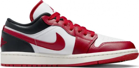 Кроссовки женские Nike AIR JORDAN 1 LOW красно-бело-черные DC0774-160
