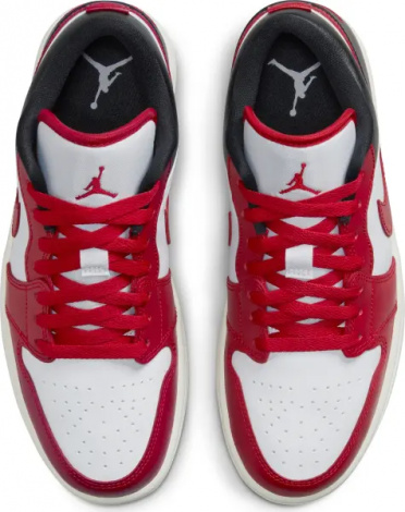 Кроссовки женские Nike AIR JORDAN 1 LOW красно-бело-черные DC0774-160