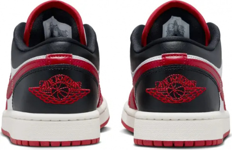 Кроссовки женские Nike AIR JORDAN 1 LOW красно-бело-черные DC0774-160