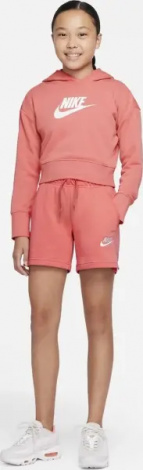 Шорты подростковые Nike SPORTSWEAR CLUB FRENCH TERRY коралловые DA1405-603