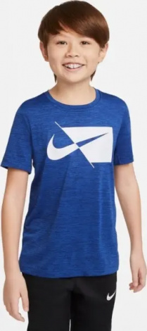 Футболка подростковая Nike DRI-FIT HYBRID синяя DA0282-492