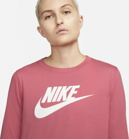 Лонгслив женский Nike SPORTSWEAR ESSENTIAL FUTURA коралловый BV6171-622