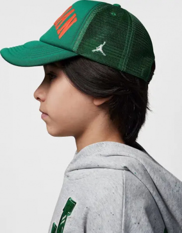 Кепка подростковая Nike JORDAN FOAM TRUCKER зелено-оранжевая 9A0940-E1P