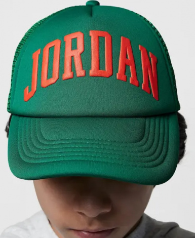 Кепка подростковая Nike JORDAN FOAM TRUCKER зелено-оранжевая 9A0940-E1P