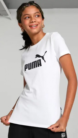 Футболка підліткова Puma ESSENTIALS LOGO біла 587029-02