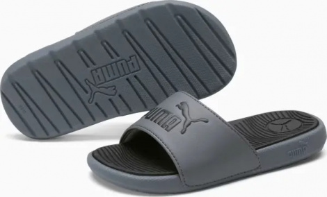 Шлепанцы детские Puma COOL CAT 2.0 серо-черные 390884-02
