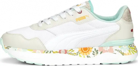 Кросівки жіночі Puma R78 VOYAGE WILD GARDEN біло-бежево-м'ятні 389235-01