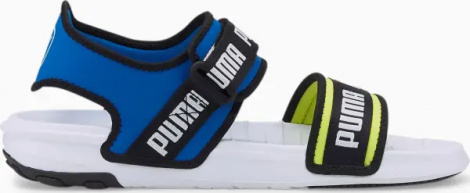 Сандалі жіночі Puma SOFTRIDE SIGNATURE синьо-лаймово-чорно-білі 384128-04