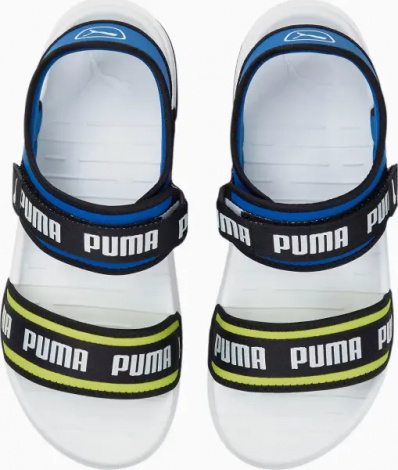 Сандалі жіночі Puma SOFTRIDE SIGNATURE синьо-лаймово-чорно-білі 384128-04