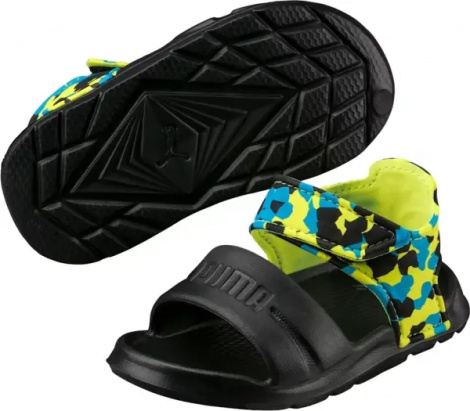 Сандалі дитячі Puma WILD INJEX CAMO чорно-жовто-блакитні 365082-02
