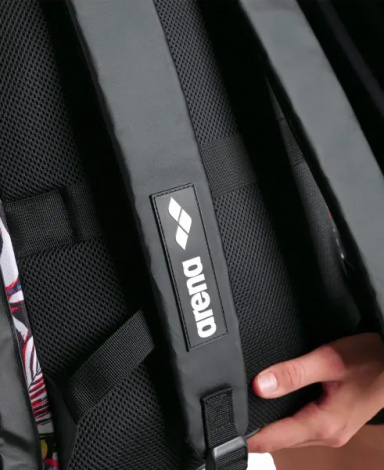 Рюкзак жіночий Arena SPIKY III BACKPACK 35 ALLOVER 35L червоно-чорно-білий 006273-129