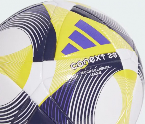 Футбольный мяч Adidas CONEXT 25 LEAGUE бело-желто-фиолетовый