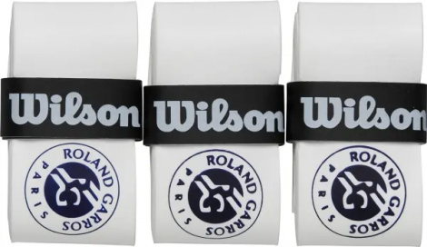Обмотка для ракеток Wilson ROLAND GARROS 2024 OVERGRIPS бело-темно-синяя (3 штуки) WR8442601001