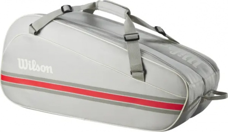 Сумка для тенниса Wilson TEAM 6 светло-серо-красная WR8039903001