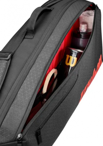 Сумка для тенниса Wilson CLASH V3 SUPER TOUR 3 черно-красная WR8038001001