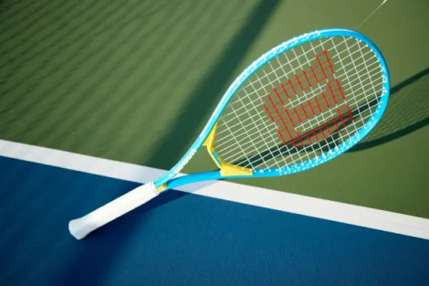 Ракетка для тенниса детская Wilson ULTRA POWER JR 25 голубо-желтая WR118710