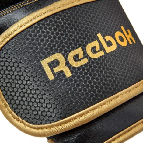 Перчатки боксерские Reebok BOXING GLOVES черно-золотые (14 унций) RSCB-11117GB-14