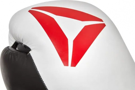 Перчатки боксерские Reebok COMBAT LEATHER BOXING GLOVES бело-черно-красные (10 унций) RSCB-10010WH-10