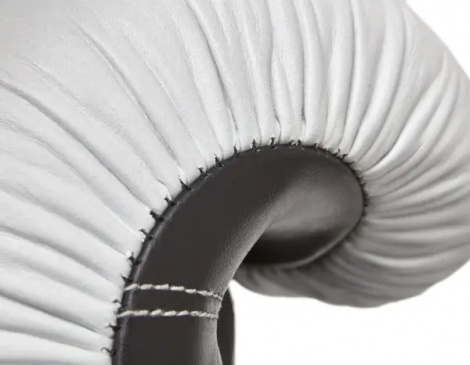 Перчатки боксерские Reebok COMBAT LEATHER BOXING GLOVES бело-черно-красные (10 унций) RSCB-10010WH-10