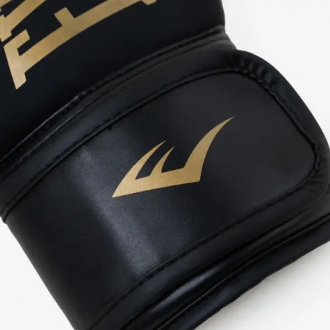 Перчатки боксерские Everlast ELITE CARDIO BOXING GLOVES черно-золотые L/XL P00003320