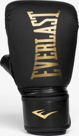 Перчатки боксерские Everlast ELITE CARDIO BOXING GLOVES черно-золотые S/M P00003319