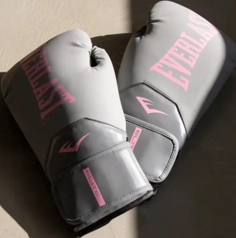 Перчатки боксерские Everlast ELITE 2 BOXING GLOVES серо-светло-розовые (12 унций) P00003311