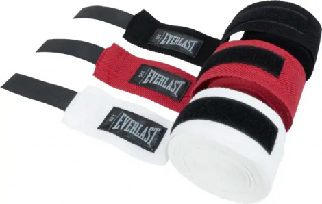 Бинты боксерские Everlast CORE HANDWRAPS 3 PACK белые, черные, красные (3 пары, 304,8 см) P00003251