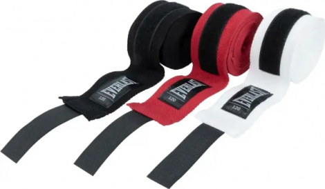 Бинты боксерские Everlast CORE HANDWRAPS 3 PACK белые, черные, красные (3 пары, 304,8 см) P00003251